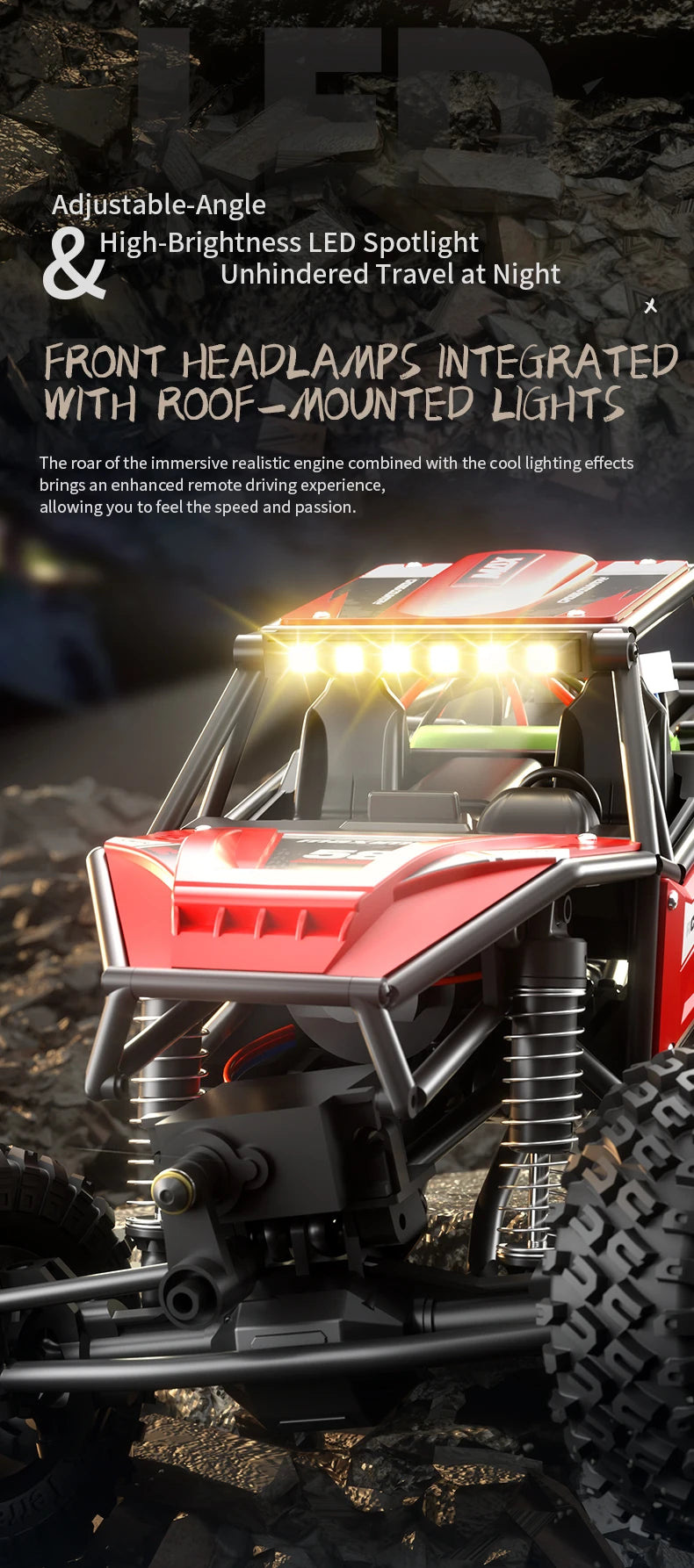 1/18 RC Climbing Car 4WD Off-road Remote Control Vehicle RTR Rock Crawler Big-wheel 4x4 Electric Truck Model Toys for Kids