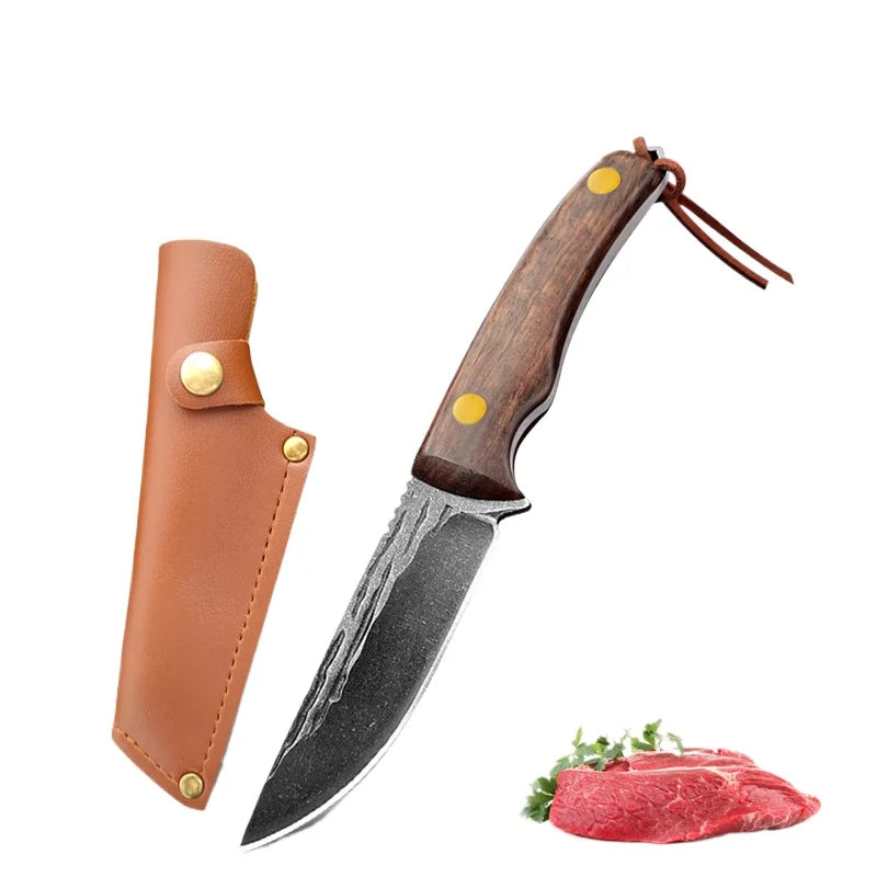 Handmade Forged Knife 4inch High Carbon Steel Mongolia Paring Knife Boning Knifes  Meat Cleaver Butcher Knife Chef Knife