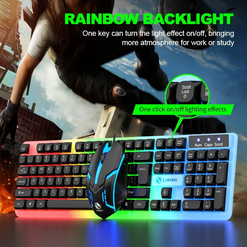 Wired Gaming Keyboard And Mouse Combo With LED Backlight