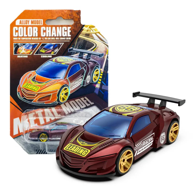 1:64 Temperature Sensitive Color Changing Magic Car Inertia Pull Back Alloy Racing Cars Crash-Resistant Toys Boy Birthday Gift