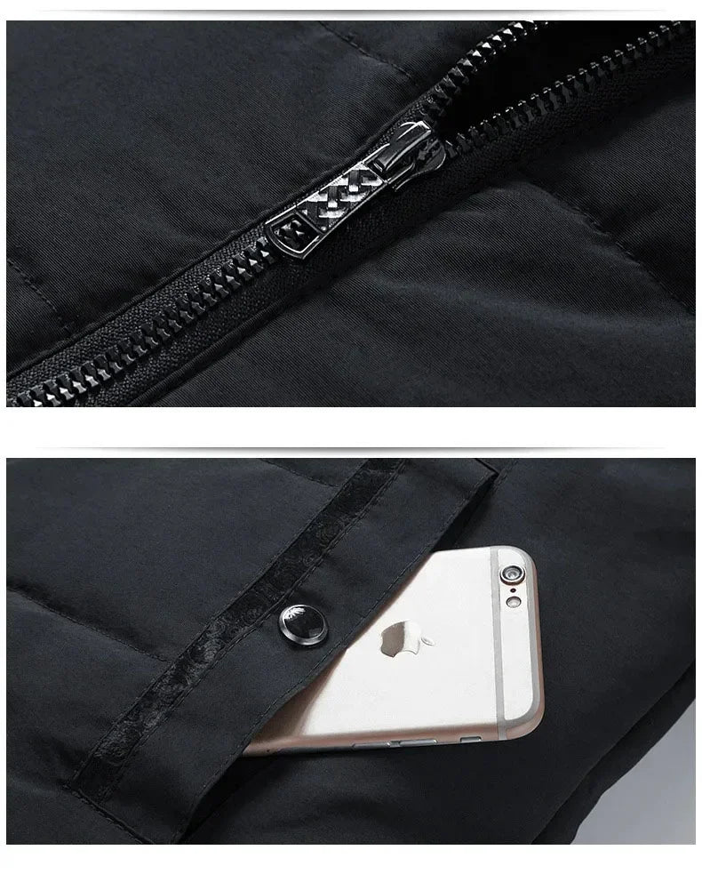 Warm Windproof Jacket Men 2025 Winter New Fashion Comfortable Thickened Outdoor Hooded Overcoat Male Casual Clothes