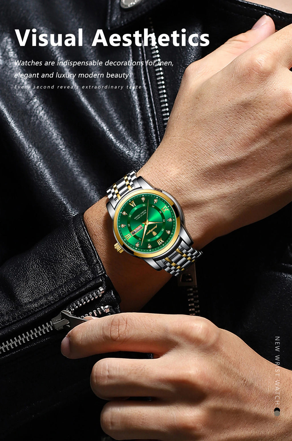 POEDAGAR Original Classic Man Watch Waterproof Luminous Date Week Watches for Men Quartz Stainless Steel Luxury Men's Wristwatch