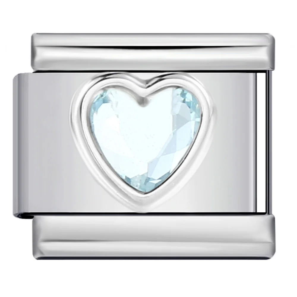 New Arrivals Y2K Classic Blue Loving Heart Demon's Eye Starry Sky Italian Link Fit 9mm Stainless Steel Charm Bracelet DIY Making