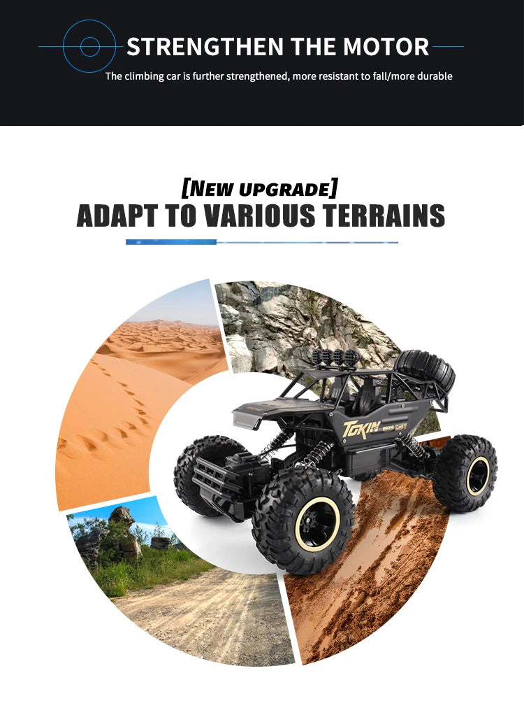 Oike RC Car Remote Control Climbing Vehicle Outdoor All Terrain 4X4 Off-road Trucks Rock Climber 4WD Buggy Racing Drift Cars Toy