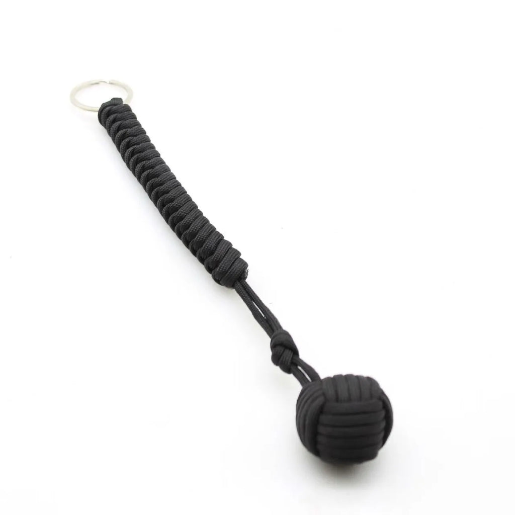 Emergency Escape Parachute Rope Woven Steel Ball Self-defense Ball Hand Woven Multifunctional Parachute Rope Woven Keychain