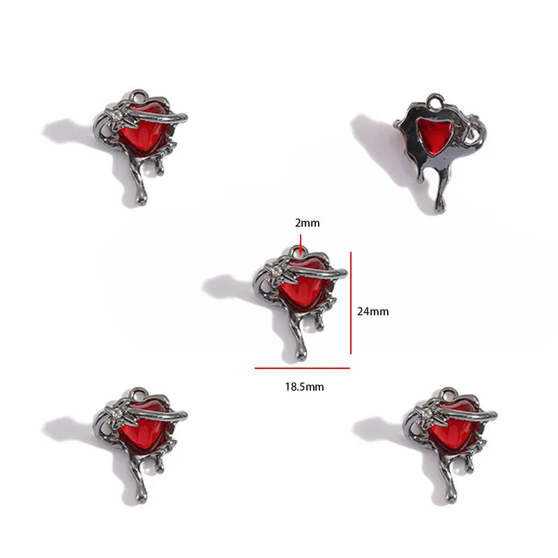 2pcs 25 styles Dark Gothic Retro Black flower moon Heart snake charm for Personalized Necklace Earrings Pendant DIY Accessories