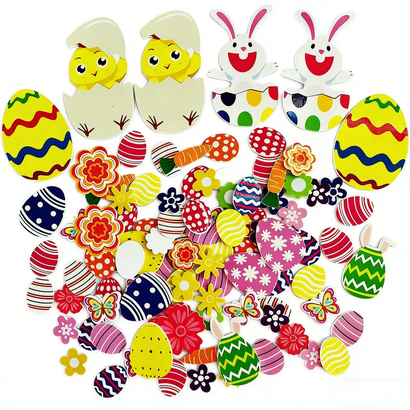 100PCS Glitter Foam Stickers Assorted Shapes Self-Adhesive Craft Stickers for Kids DIY Scrapbooking Card Making Classroom Decor