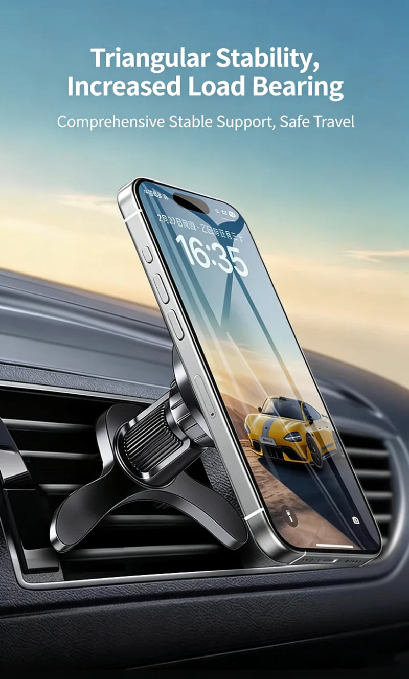MagSafe Car Mount, 17 N52 Magnets Air Vent Phone Holder, 360° Rotatable, Fit iPhone 16-12 Series & All Phones, with MagneticRing
