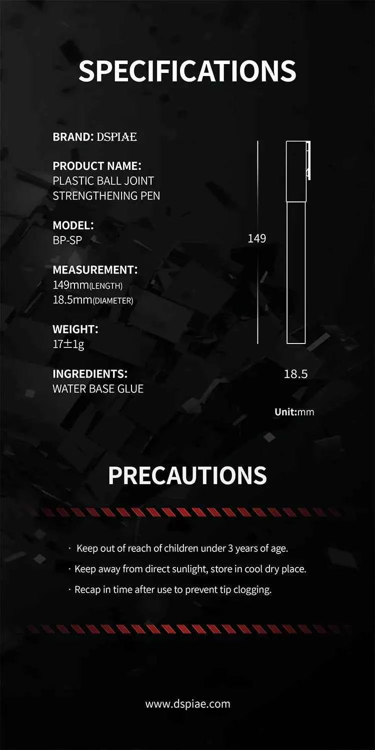 DSPIAE BP-SP Joint Strenthening Pen for Gundam Model Assembly Mecha Joint Glue Pen Loosening Reinforcement for Gunpla DIY Tool