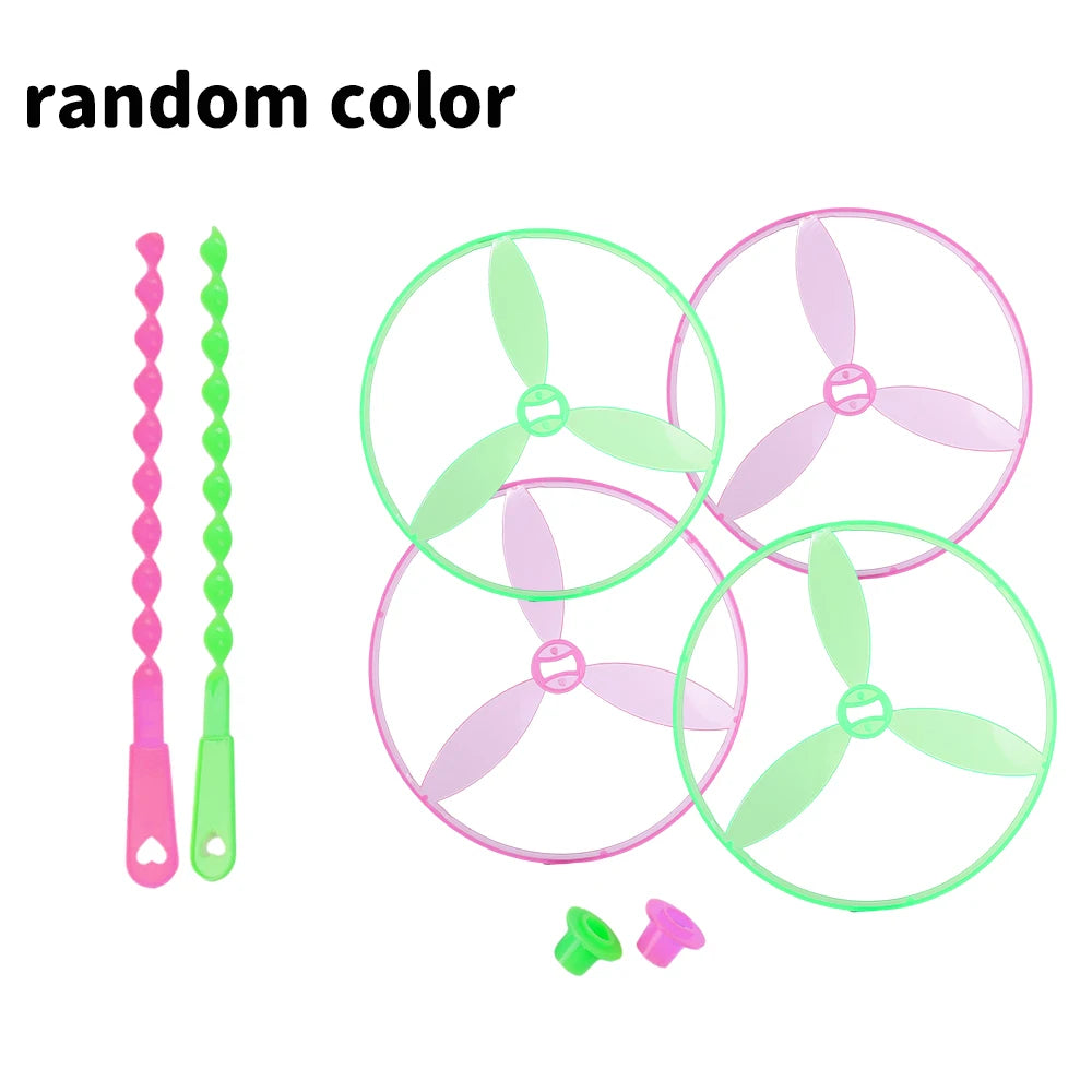 LED Luminous Bamboo Dragonfly Flying Saucers Outdoor Night Shooting Helicopters Flying Toys Kids Birthday Party Props Toy