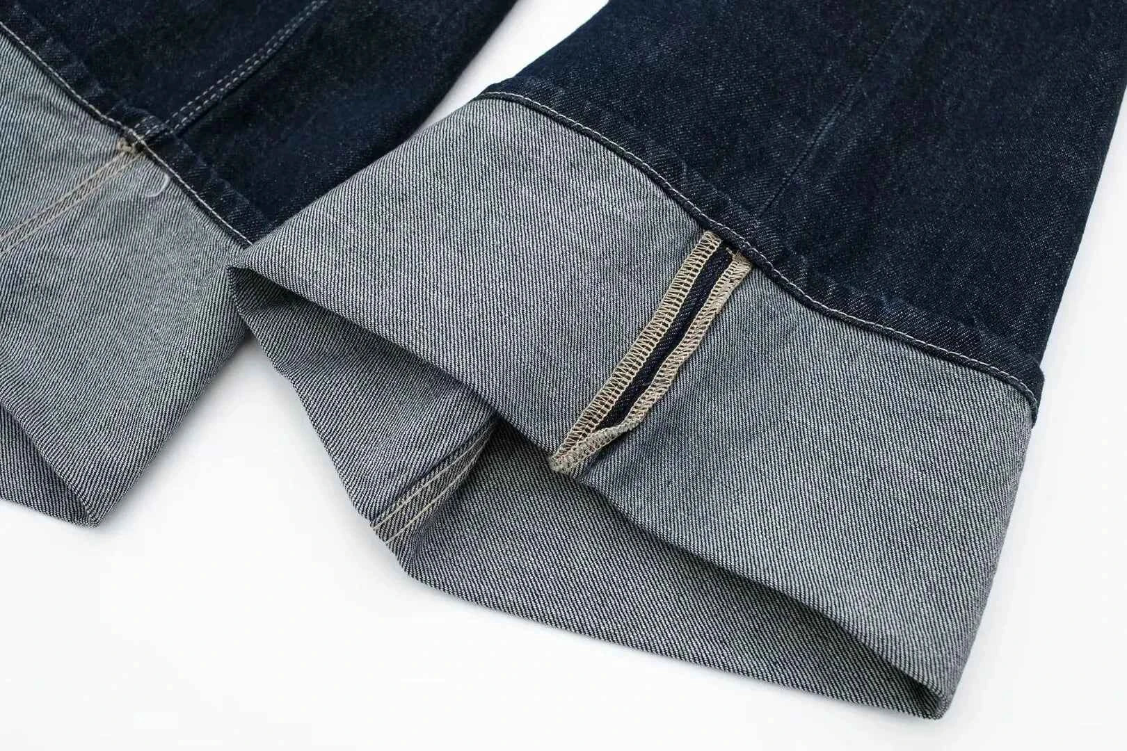 HH Women Fashion Denim Set Casual Lapel Long Sleeve Crop Jacket Buttons Female Vintage Wide Leg Loose Jeans Long Pants