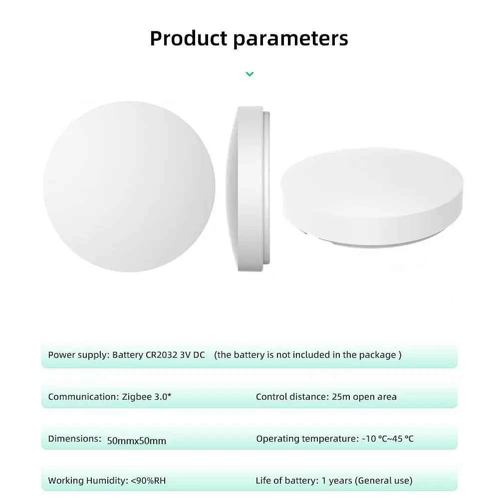 Tuya ZigBee Button Scene Switch Intelligent Linkage Smart Switch Battery Powered Automation Work With Smart Life Zigbee Devices