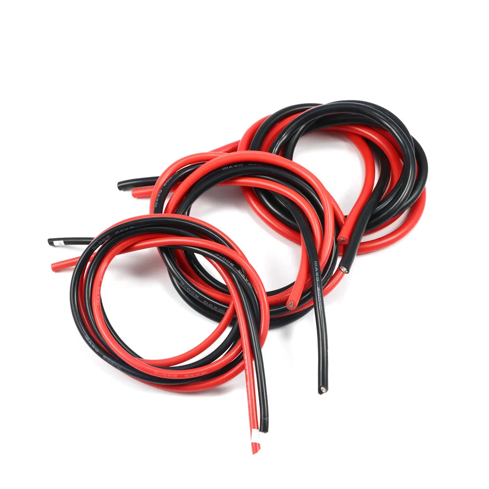 10m/lot Silicon Wire 8 10 12 14 16 18 20 22AWG Heatproof Soft Silicone Silica Gel Wire Cable (5m Red+5m Black) DIY Part