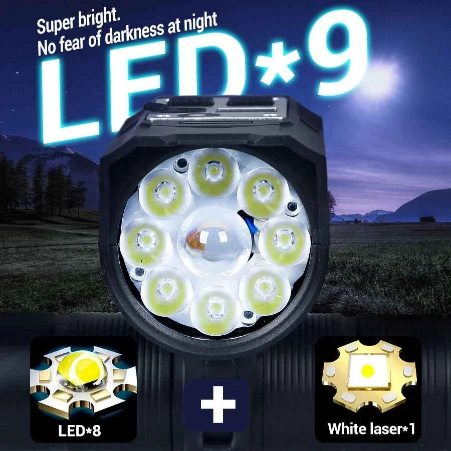 9 LED Bicycle Headlight Portable Rechargeable Bright Front Bike Lamp Ultralight Handlebar Lights Waterproof Cycling Flashlight