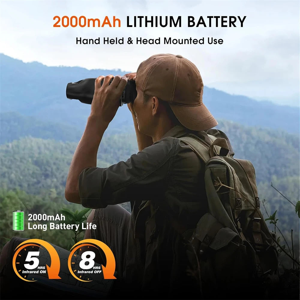 Night Vision Binoculars with Head Mount Goggles Telescope Infrared 300 Meters Darkness Goggles for Hunting Hunting Surveillance