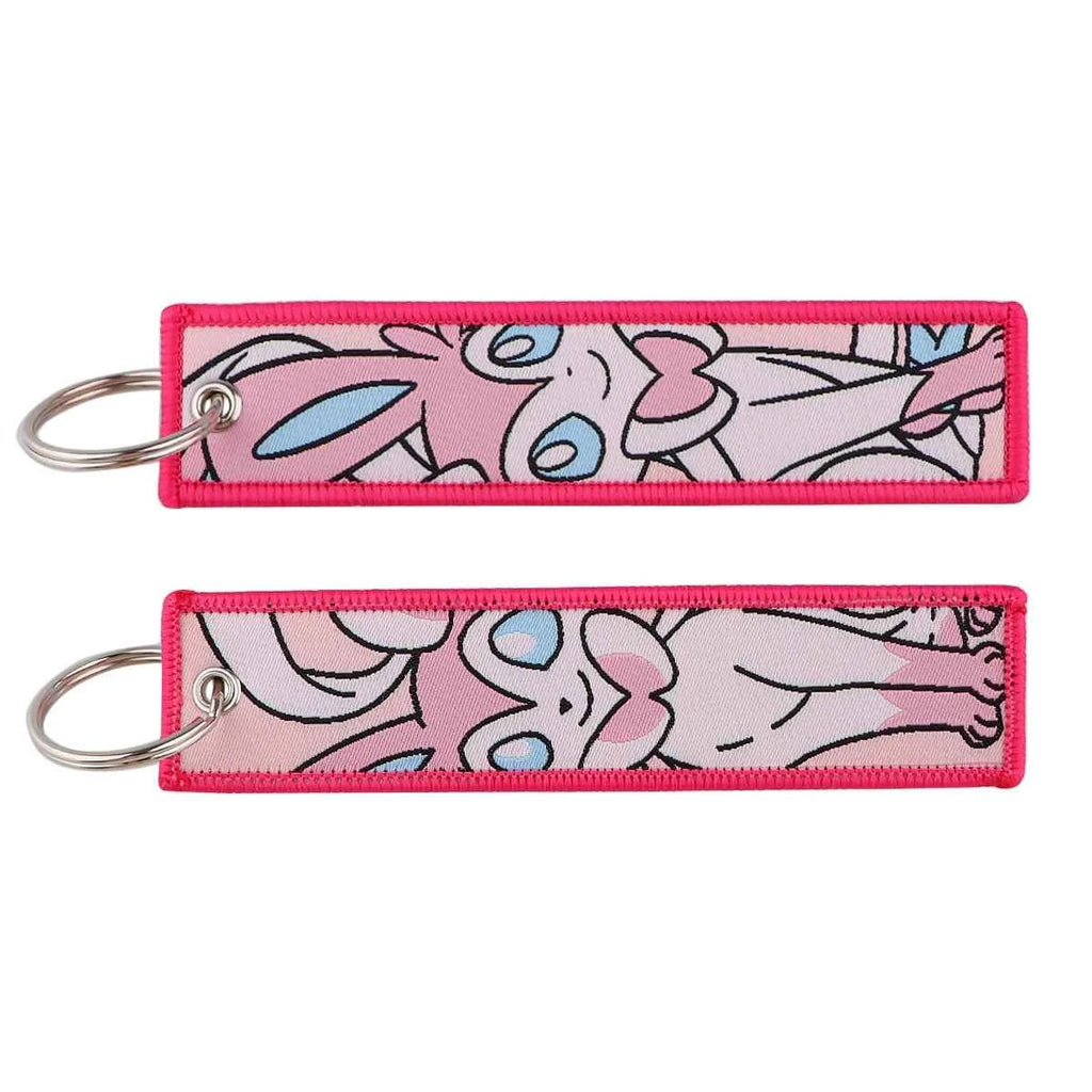 Anime Cute Animal Jet Tag Embroidery Keys Tag Women Keyring Cartoon Car Keys Fashion Jewelry Accessories Kids Gifts 1PCS