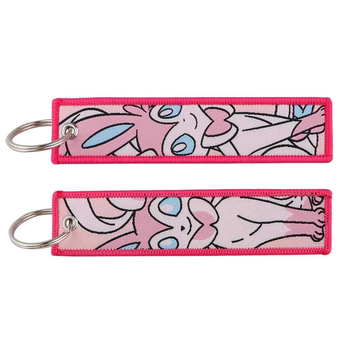 Anime Cute Animal Jet Tag Embroidery Keys Tag Women Keyring Cartoon Car Keys Fashion Jewelry Accessories Kids Gifts 1PCS