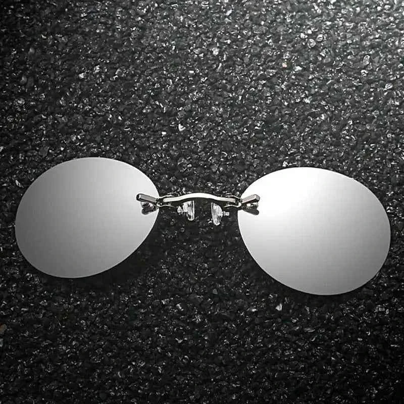 Sunglasses Mini Frameless Vintage Men Eyeglasses1/2pcs Clip On Nose Glasses Round Rimless Frameless Vintage Men Eyeglasses