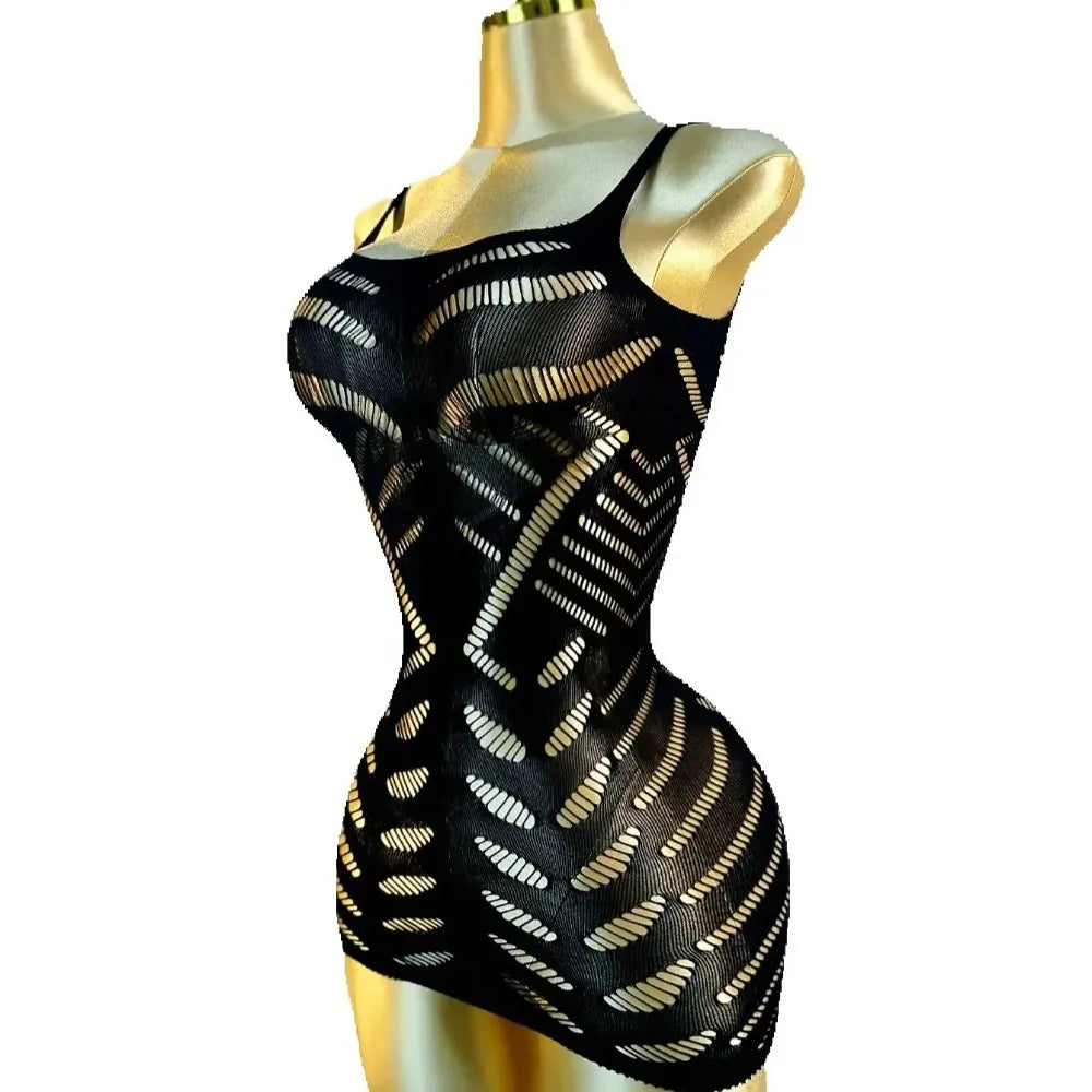 blackSexy Cover Up Hollow Out Fishnet Dress without Bikini Summer Holiday DSH602