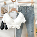 T Shirt  Woman Crop Tops Basic Short Sleeve Kawaii T Shirt Built In Bra Women Sexy Top Harajuku Korean Fashion