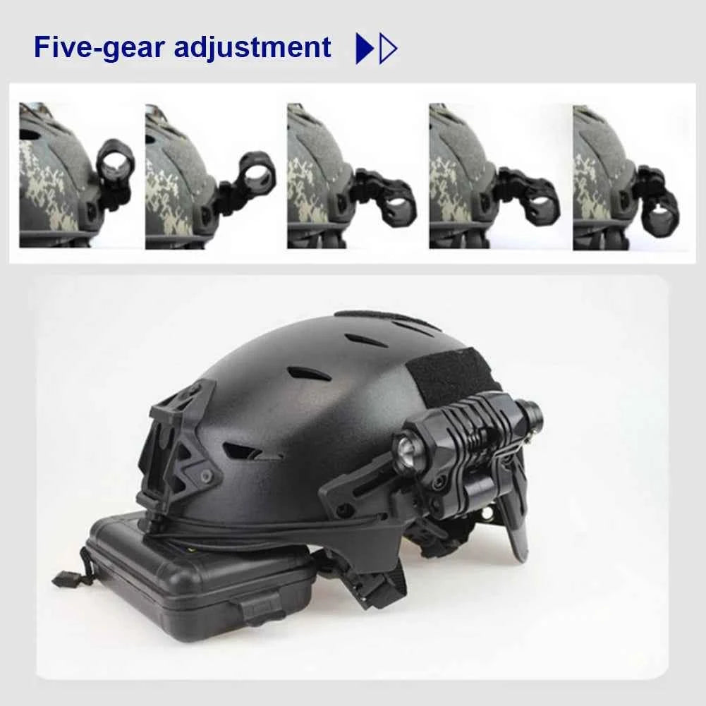 BOOIU Tactical Helmet Flashlight Holder 25mm Multi-Angle Led Flashlight Clip Fast Helmet Accessories Mount Side Rail With Wrench