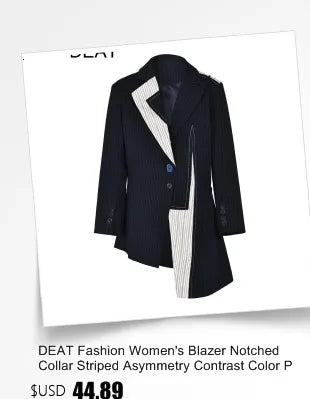 DEAT 2024 New autumn Turn-down Collar Full Sleeves Metal Beaded No Buttons Short jackets Female Single Suit WF18501L Black