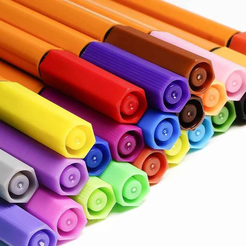 6-24Pcs Colorful Fine Liner Marker Drawing Painting Sketch Manga Micron Fineliner Pen School Office Stationery Art Supplies