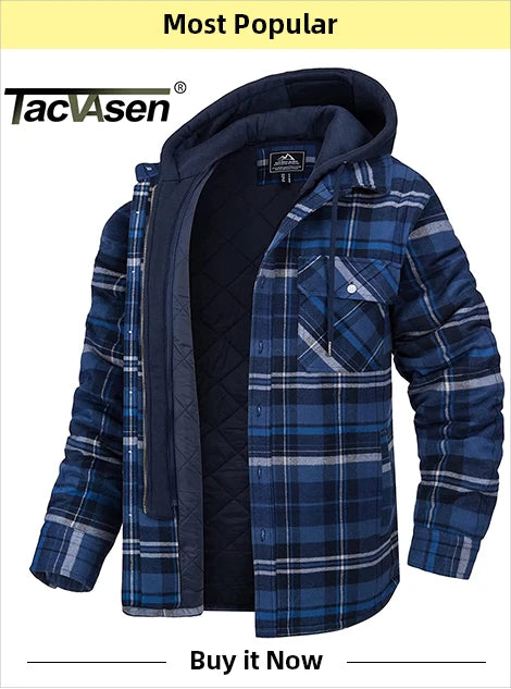 TACVASEN Men's Zip Up Hoodie Sherpa Lined Hooded Sweatshirt Winter Heavyweight Hoodies Warm Thick Fleece Jacket Casual Outwear
