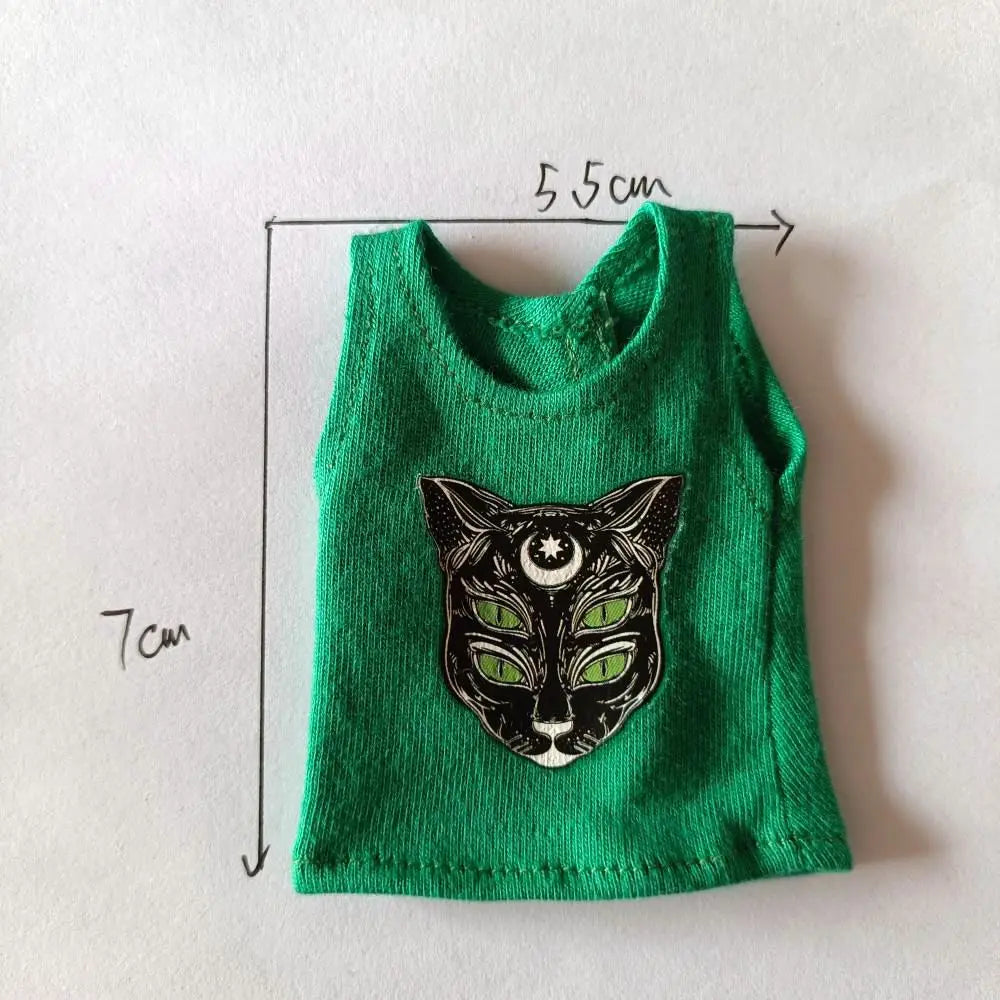 NEW Blyth Clothes T-Shirt Vest   Cute Cat print Vest clothes for Blyth, Momoko, Obistu, Licca , FR 1/6 Dolls Accessories