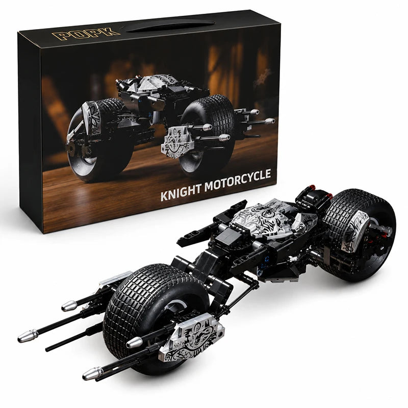 Bat Motorcycle MOC Building Blocks Superheroes Dark Knight Vehicle Birthday Gifts Cool Ornaments Creative Bricks Assembly Toys