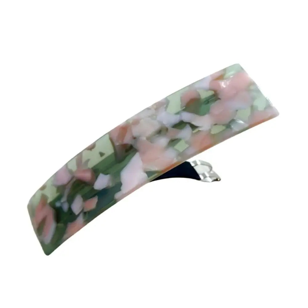 Acetate Acrylic French Hair Barrettes Automatic Curved Rectangle Styling Resin Spring Hairpin Hair Accessories