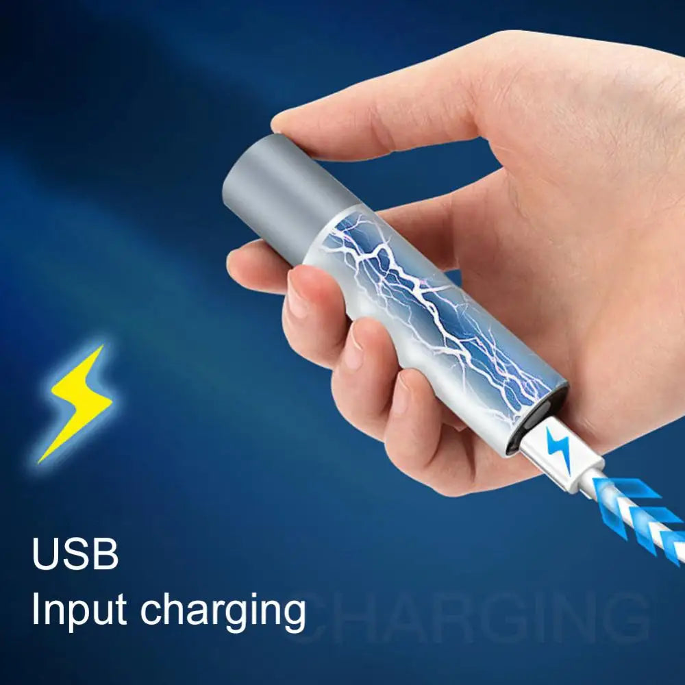 Mini High Light LED Flashlight Rechargeable Zoom Waterproof Telescopic Powerful Torch Lamp Outdoor Work Portable Self Defense