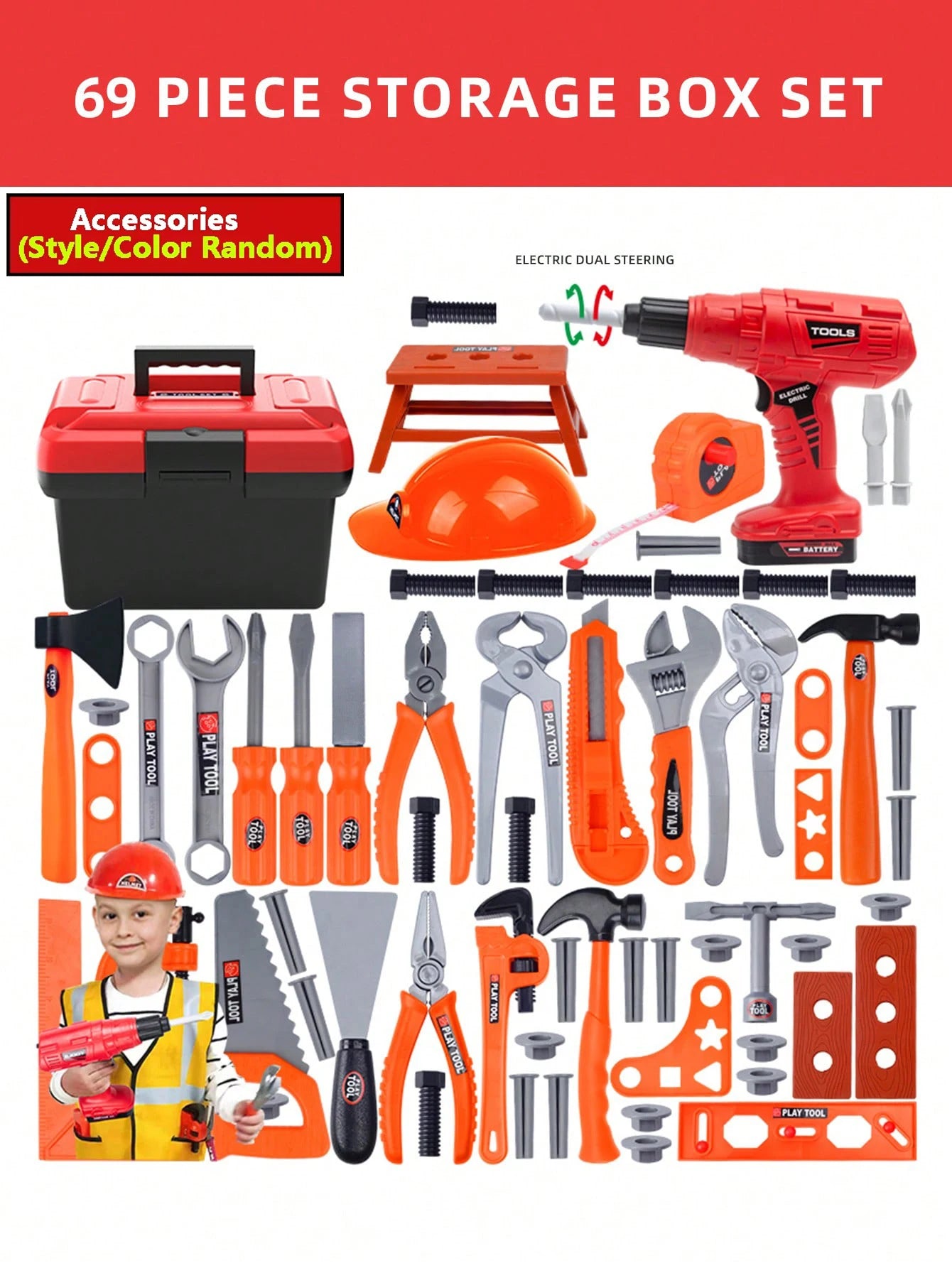 Kids Pretend Tool Kit Educational Toys Simulation Repair Tools Toys Drill Game Learning Engineering Puzzle Toys Gifts for Boys