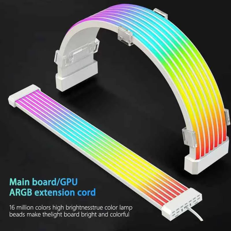 Computer Case Bendable ARGB Light Board,Suitable For Graphics Card 24pin/8pin/2x8pin/12VHPWR/Motherboard Decorative light strip