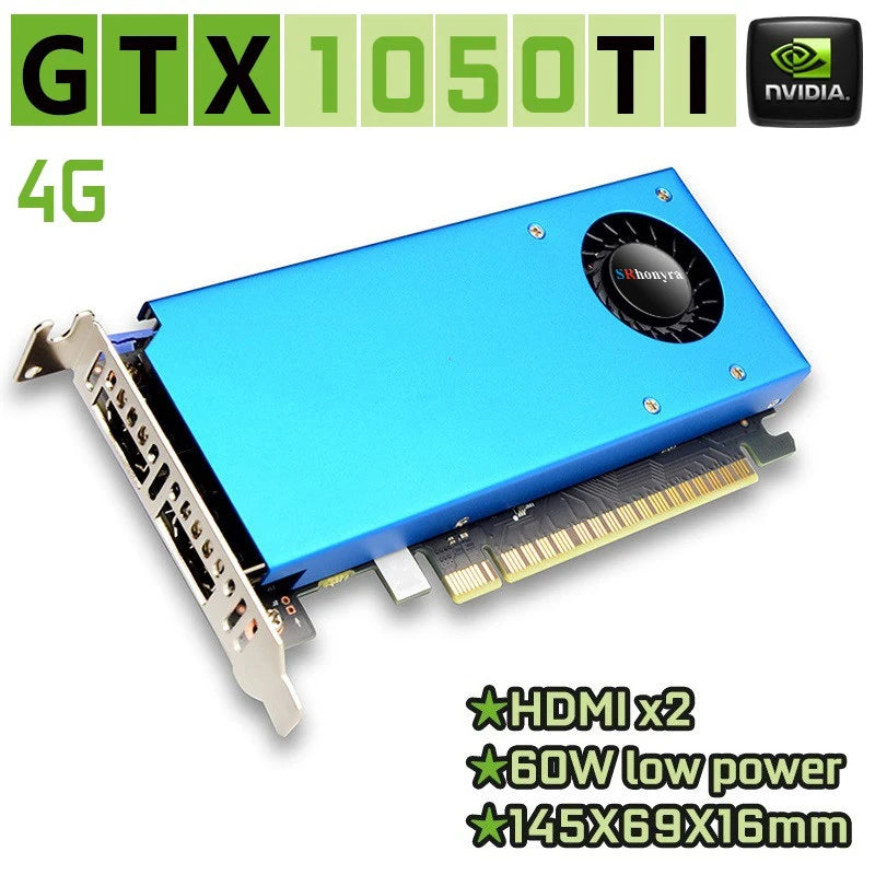 SRhonyra Low Profile Graphics Card 4GB GT730 RX550 GT1030 GTX1050 GTX1050Ti Half Height PCIe Video Card For SFF Thin ITX HTPC