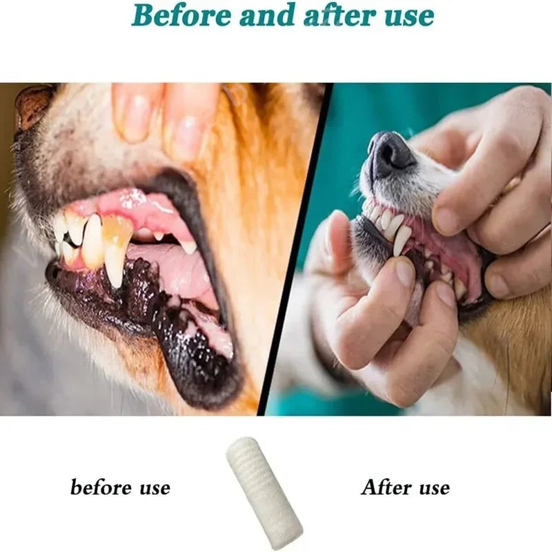 24/12pcs Pet Two-finger Brushing Finger Cots Remove Tartar Cochlear Clean for Cat Dog Toothbrush Oral Care Finger Cover Pet Care