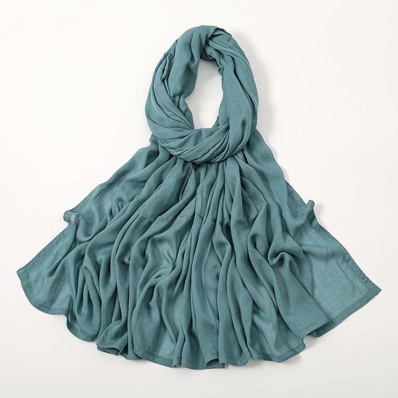New Muslim Hijabs for Women Scarf Thin Plain Shawls Femme Musulman Soft Viscose Rayon Headscarf Islamic Turban Headband 190x85cm