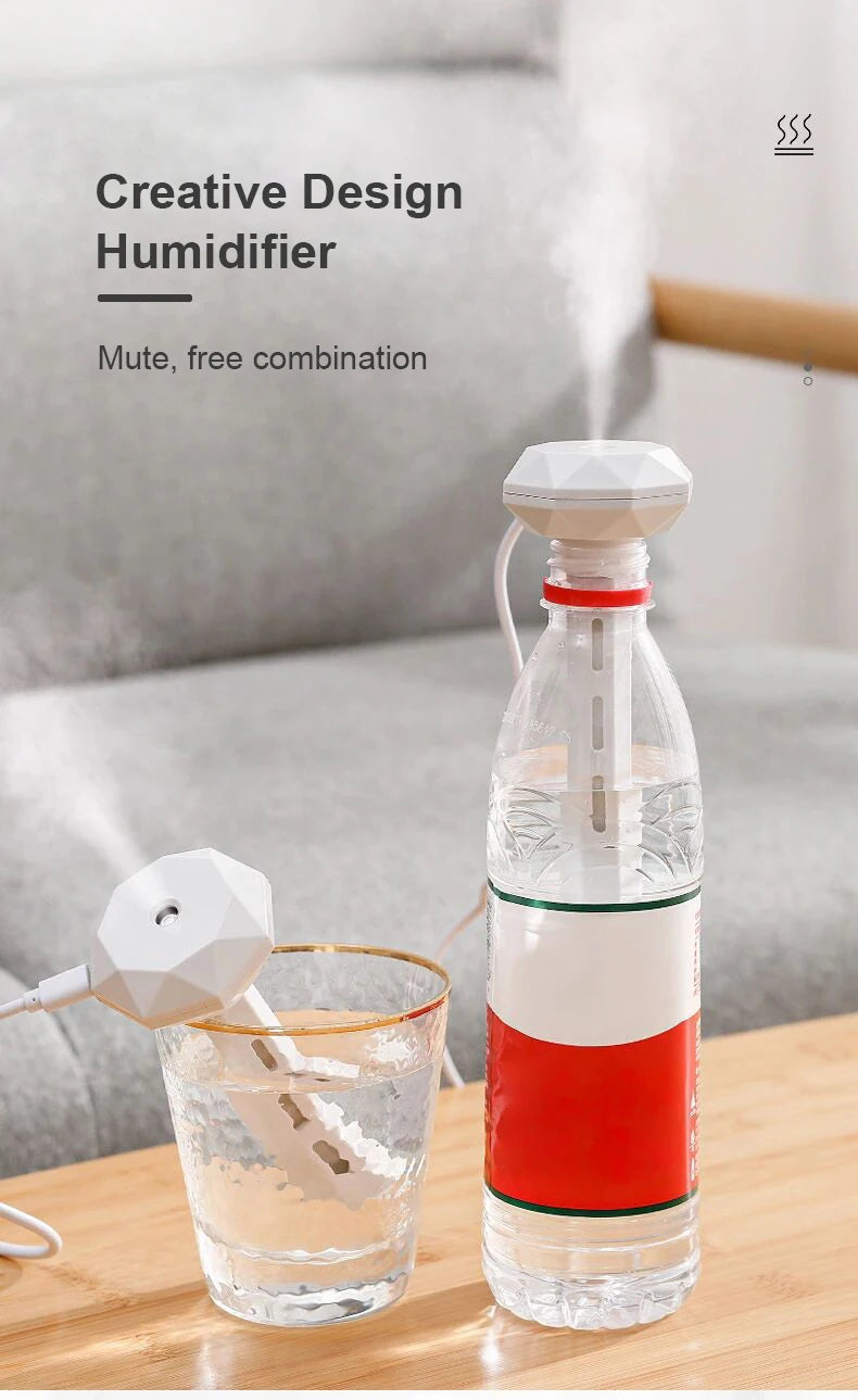 Humidifiers Ultrasound USB Mini Home Air Diffuser Car Purifier Aroma Anion Mist Maker With Romantic LED Lamp Portable Humidifier