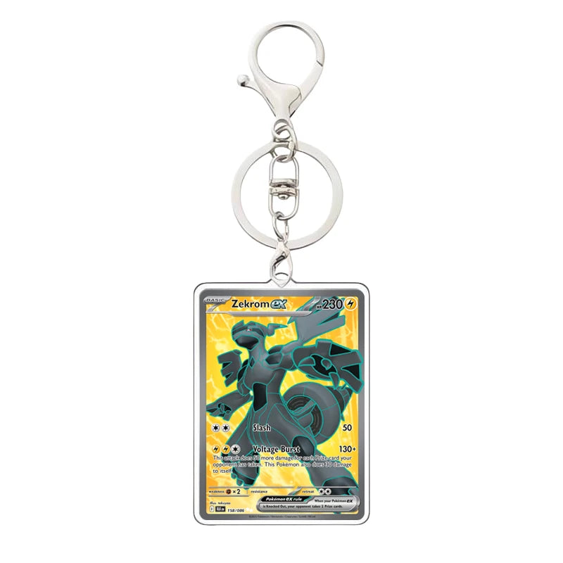 Pokemon PTCG Acrylic Keychain English Version Sv11B W Sar Bwr Reshiram Zekrom Victini N Acrylic Card Keychain Pendant 3.4X5.2Cm