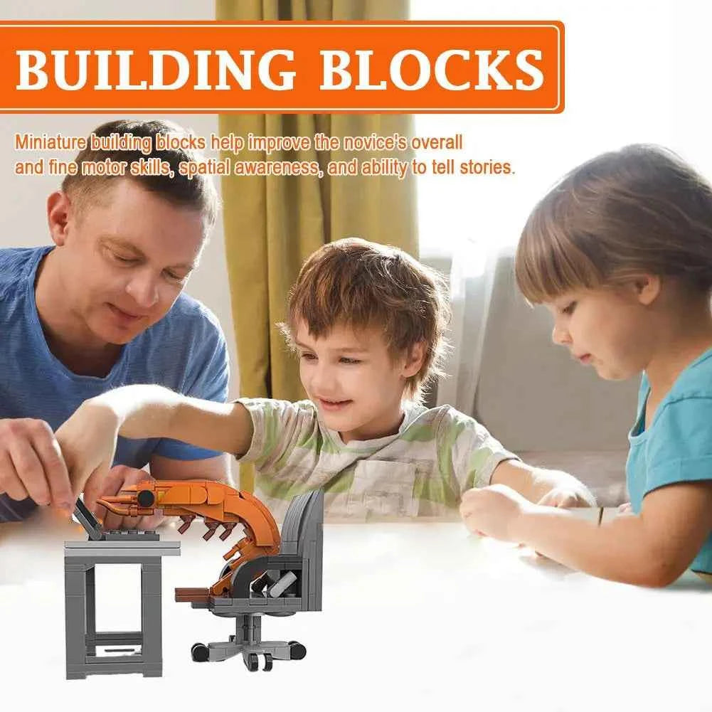 1/2/3PCS Creative Prank Shrimp Building Blocks Plastic DIY Assemble Puzzle Model Toy for 14+ Boys Girls Funny Desktop Ornament