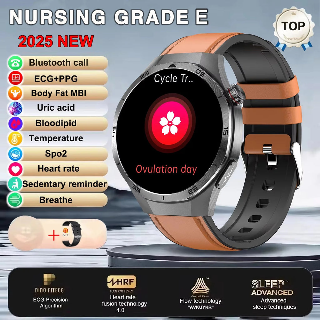 2025 New ECG+PPG Three High treatment Smart Watch Lipids Uric acid Blood pressure Smartwatch Men NFC Sport HD Call Health Clock