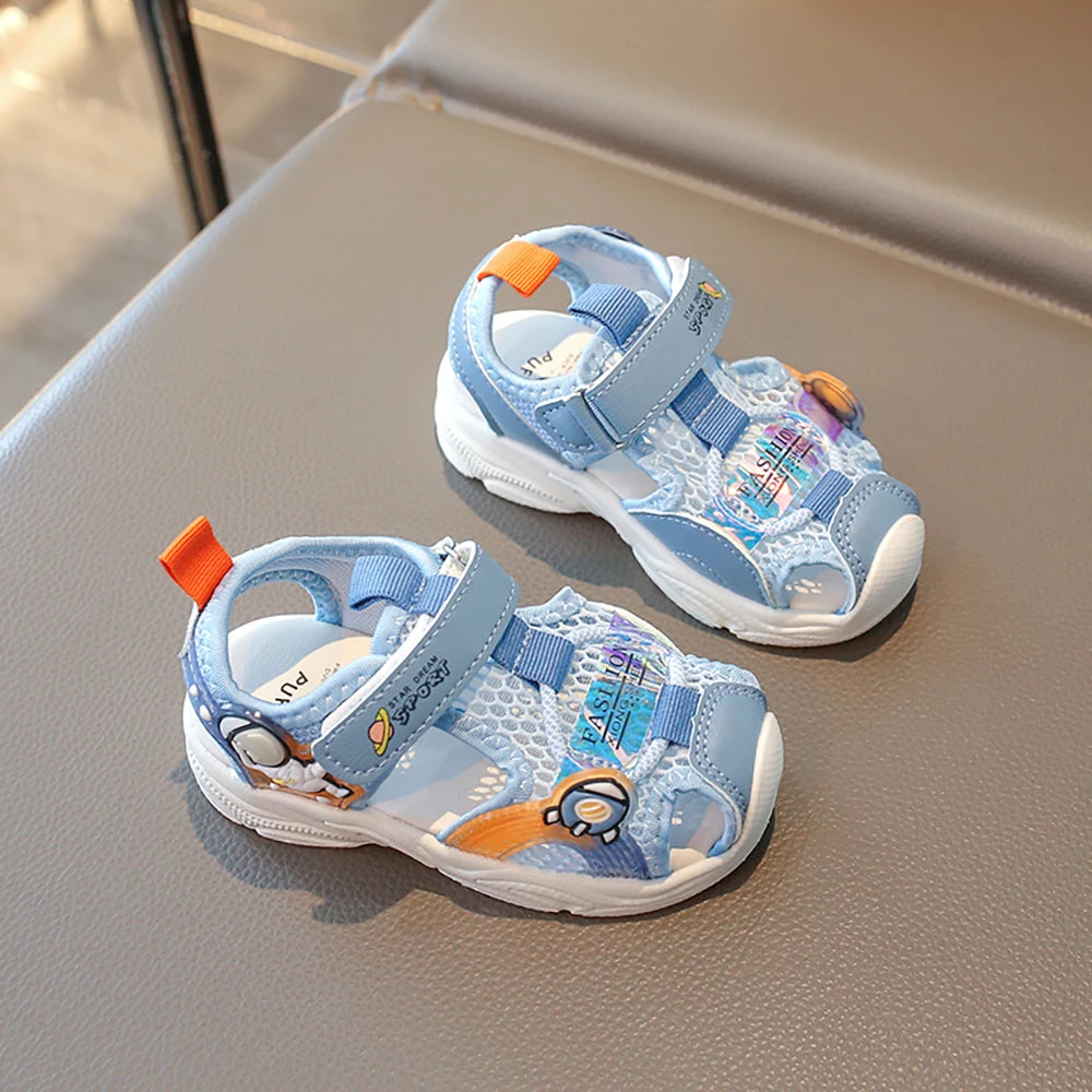 Korean Style Summer Sandals For Girls 2025 Trend Fashion Children's Sport Sandals Hollow Out Breathable Kid's Sandals