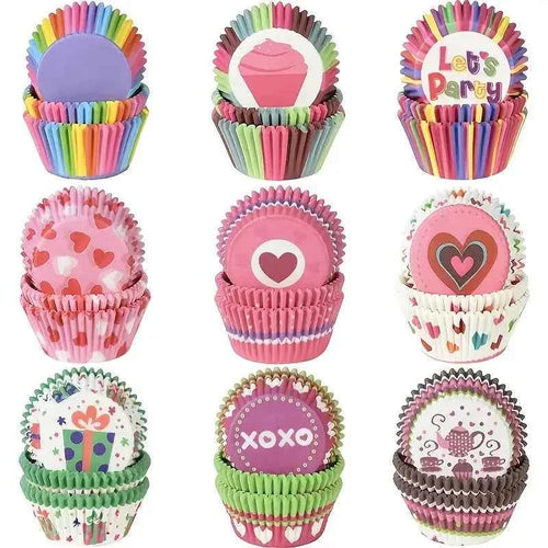 100Pcs/pack Cake Muffin Cupcake Paper Cups Cake Box Cupcake Liner Kitchen Baking Accessories Cake Mold Decorating Tools