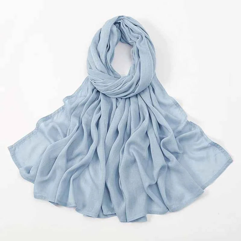 New Muslim Hijabs for Women Scarf Thin Plain Shawls Femme Musulman Soft Viscose Rayon Headscarf Islamic Turban Headband 190x85cm