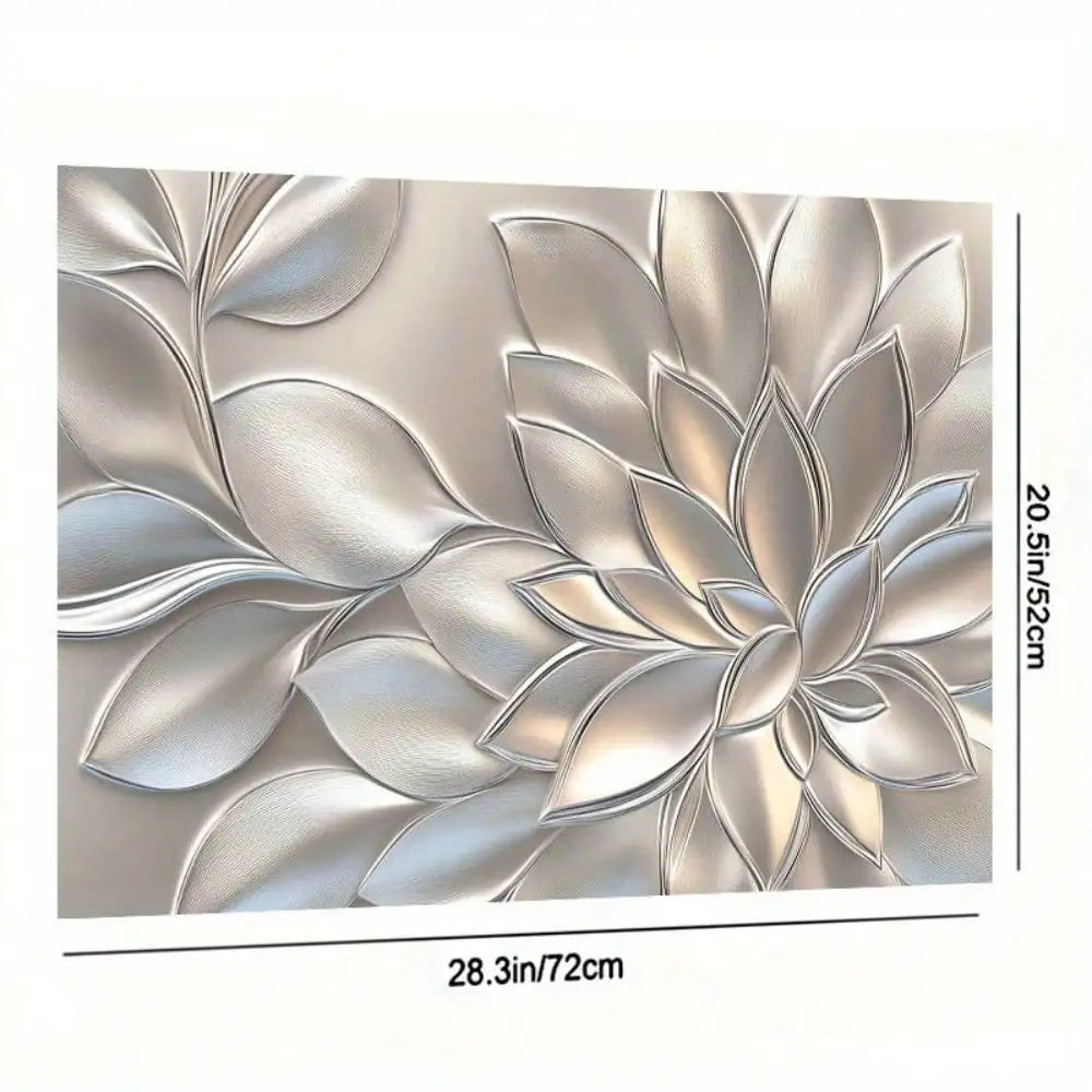 A Protective Mat for a Stove Cover, Featuring a 2D Golden Three-Dimensional Petal Pattern Design, Stylish, Heat-Resistant