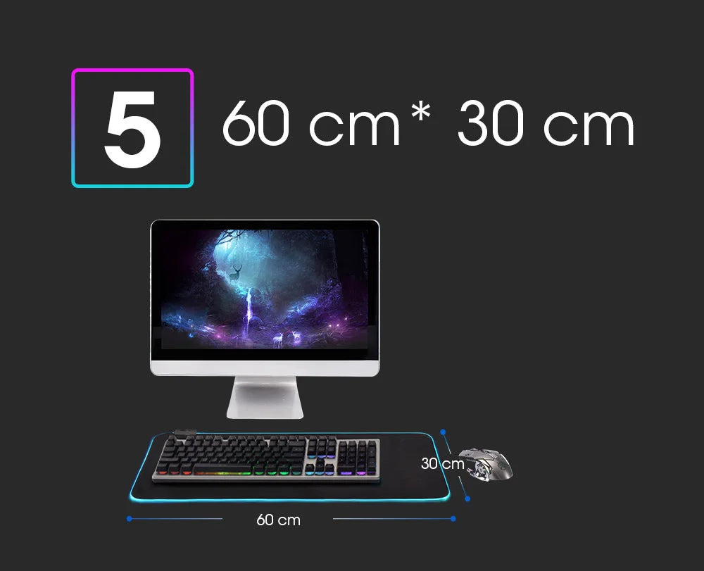 RGB LED D-dragon B-ball Mouse Pads Desk Mat Protector Gaming Mousepad Office Table Decor Keyboard Long Pad Computer Gamer Mats