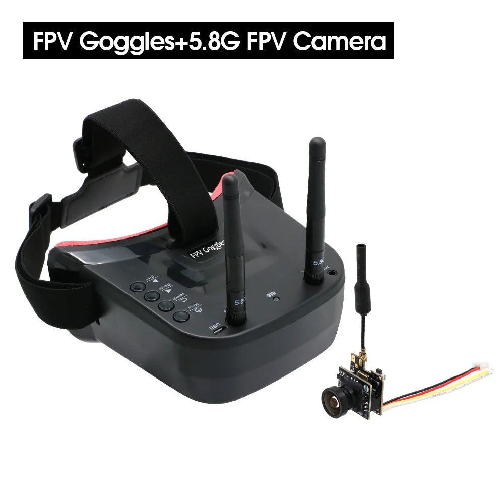 5.8G 40CH Dual Antennas FPV Goggles Monitor Video Glasses Headset HD W/ 5.8G 25mW Transmitter FPV Camera + OSD for Racing Drone