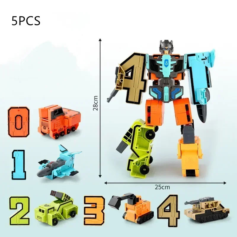 Kids Educational Deformation Toys: Digital Number Bots & Tank Warrior Transformation Robots