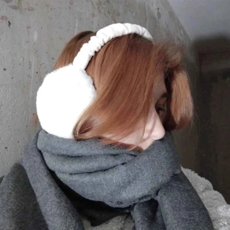 Soft Plush Earmuffs for Men and Women Outdoor Cold Protection Warm Winter Ear Warmers Solid Color Fashion