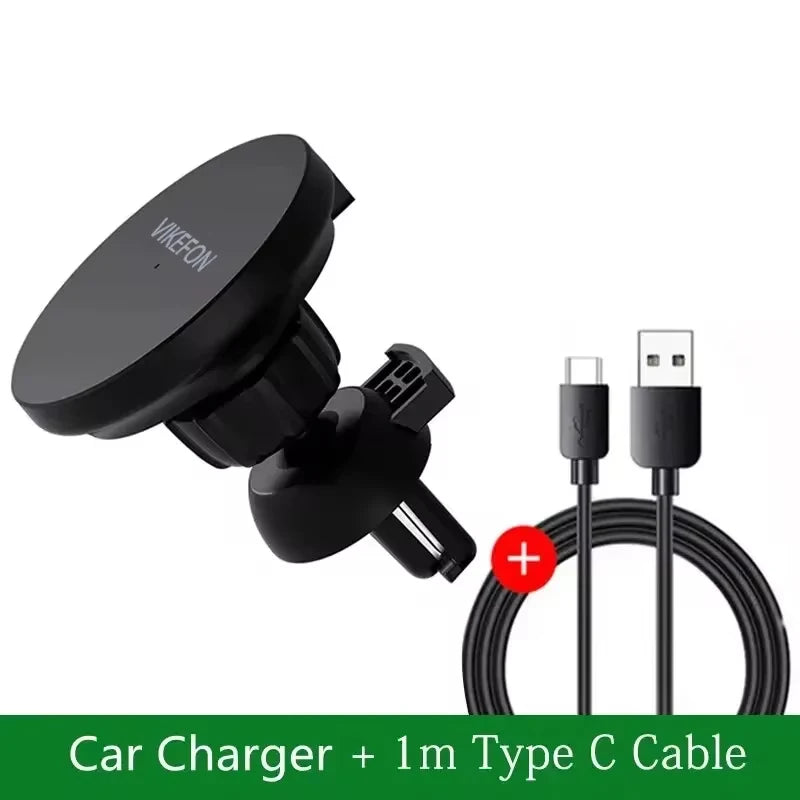 30W Magnetic Car Mobile Phone Holder Stand Wireless Charger For iPhone 15 14 13 12 Pro Max Mini Air Vent Fast Car Charging Stand